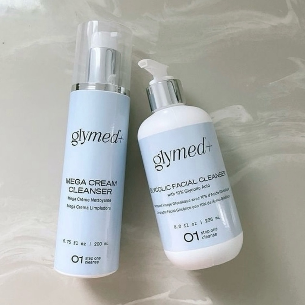 Glymed plus Mega Cream and Glycolic Facial Cleanser Set